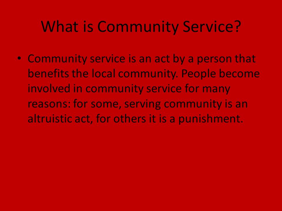 Benefits of community service