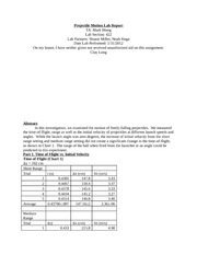 Circular motion lab report