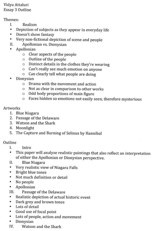 Narrative essay outline