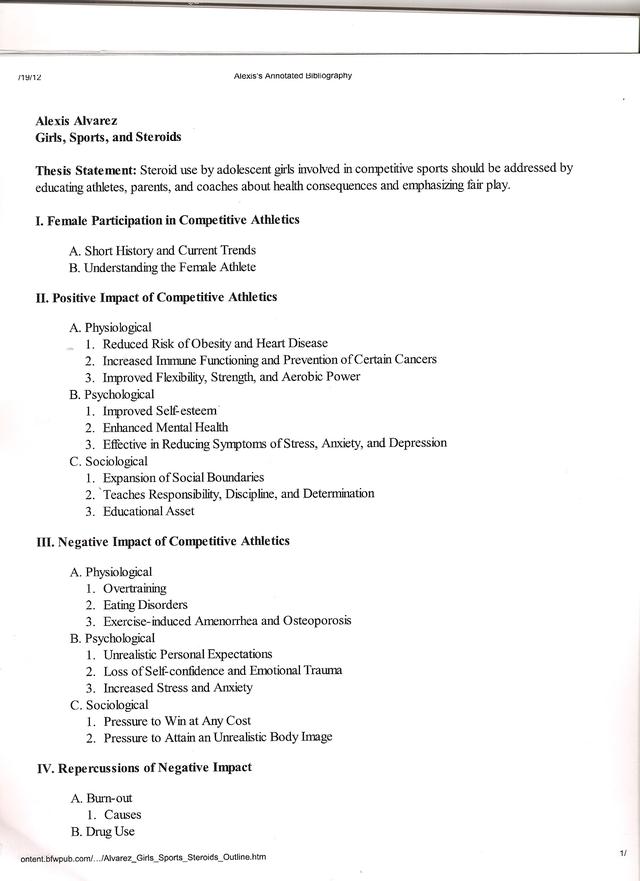 Outline for a term paper