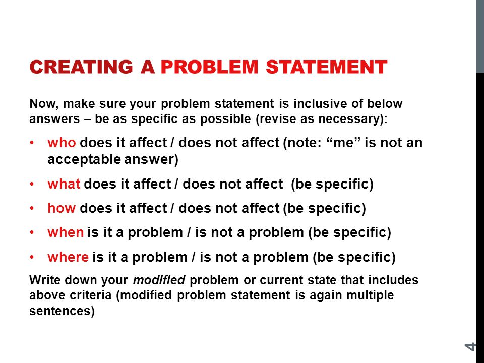 Problem statement of a project