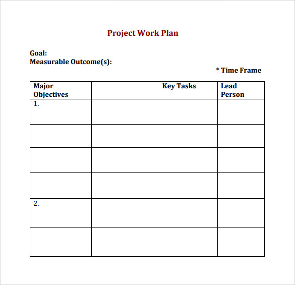 Project work plan