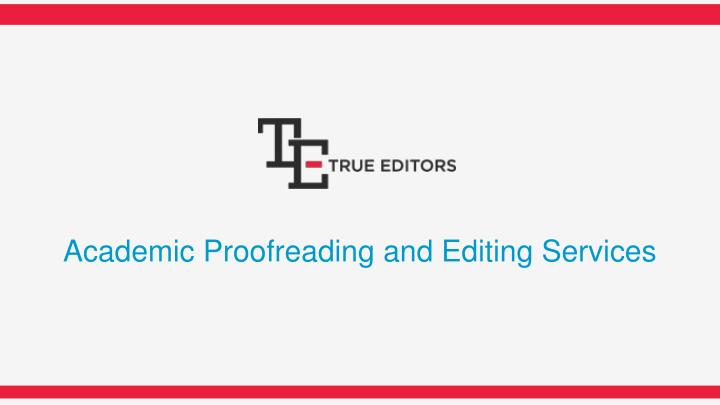 Thesis editing services